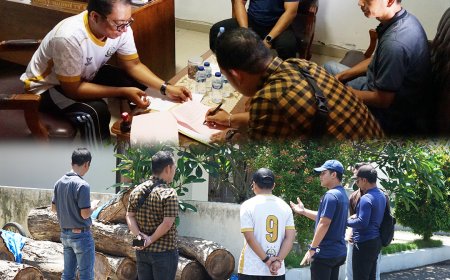 Serah terima Barang Rampasan Negara berupa 10 batang kayu Sonokeling kepada pembeli yang sah melalui proses penjualan langsung