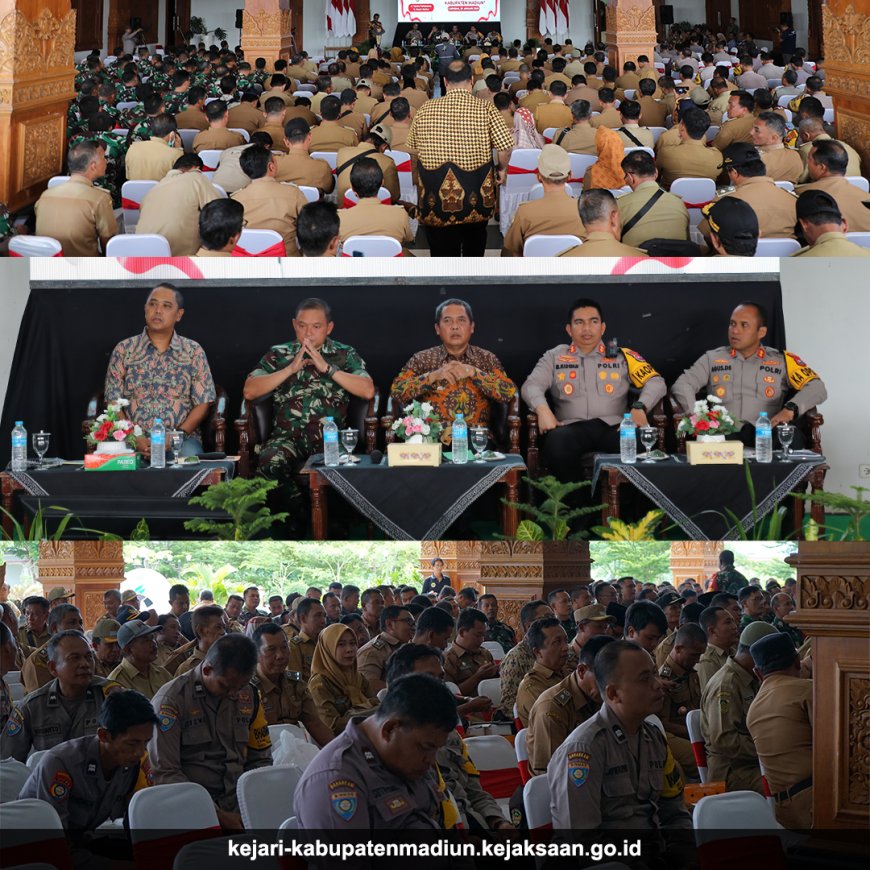 Rapat Koordinasi "Deteksi Dini Cegah Dini Potensi Konflik Jelang Pelaksanaan Pemilu Tahun 2024" bersama 3 Pilar Desa/Kelurahan se-Kabupaten Madiun.