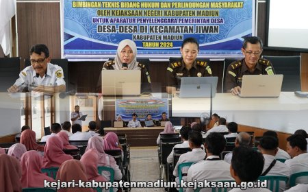 Penerangan Hukum Program Jaksa Garda Desa (Jaga Desa) tahun 2024 bagi seluruh Desa di Wilayah Kecamatan Jiwan Kabupaten Madiun