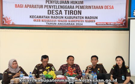 Penerangan Hukum Program Jaksa Garda Desa (Jaga Desa) tahun 2024 bagi seluruh Desa di Wilayah Kecamatan Madiun Kabupaten Madiun
