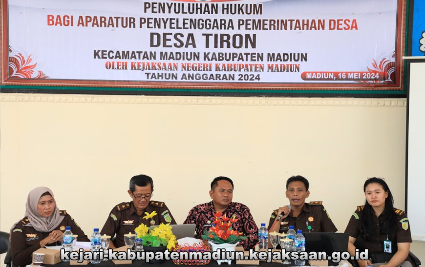 Penerangan Hukum Program Jaksa Garda Desa (Jaga Desa) tahun 2024 bagi seluruh Desa di Wilayah Kecamatan Madiun Kabupaten Madiun