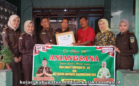 Anjangsana ke rumah Purnawirawan Kejaksaaan (PURNAJA) Wilayah Kejaksaan Negeri Kabupaten Madiun dalam rangka Hari Bhakti Adhyaksa ke-64 dan Hari Ulang Tahun (HUT) Ikatan Adhyaksa Dharmakarini (IAD) ke 24 tahun 2024.