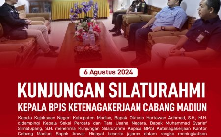 Kunjungan Silaturahmi Kepala BPJS Ketenagakerjaan Kantor Cabang Madiun,