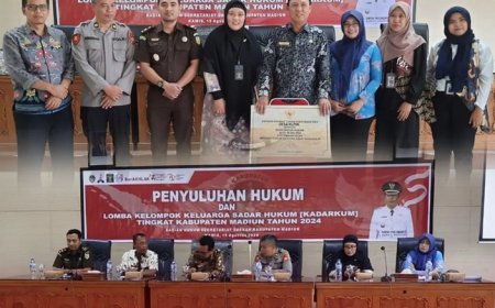 Kegiatan Pelaksanaan Penyuluhan Hukum dan Lomba Kelompok Keluarga Sadar Hukum (Kadarkum) Tingkat Kabupaten Madiun Tahun 2024