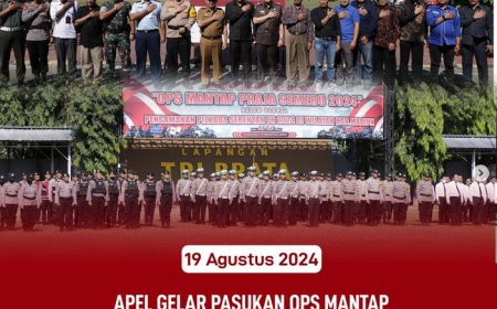 Apel Gelar Pasukan Ops Mantap Praja Semeru 2024 Dalam Rangka Pengamanan Pilkada Serentak Tahun 2024