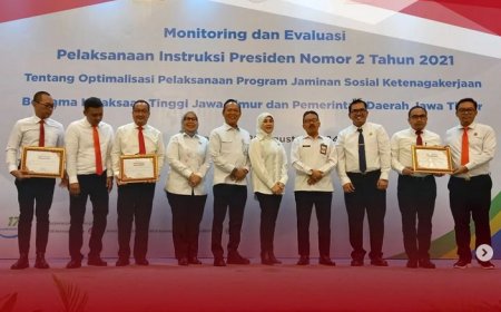 Penandatanganan Perjanjian Kerjasama Bidang Hukum Perdata dan Tata Usaha Negara antara Kantor Wilayah BPJS Ketenagakerjaan Jawa Timur, Kantor Cabang BPJS Ketenagakerjaan dan Kejaksaan Negeri Se-Jawa Timur