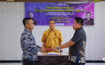 n Pengambilan Sumpah, Pelantikan dan Serah Terima Jabatan Kepala Seksi Tindak Pidana Khusus Kejaksaan Negeri Kabupaten Madiun