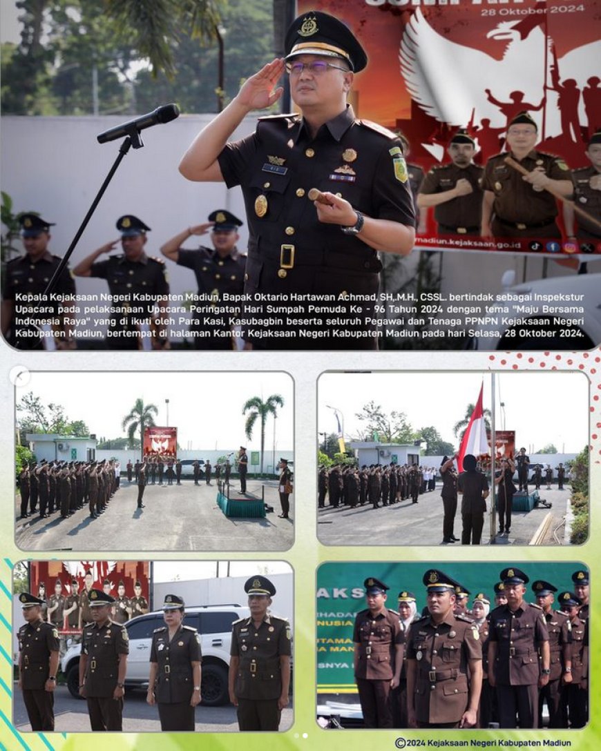 Upacara Peringatan Hari Sumpah Pemuda ke 96 Tahun 2024 dengan tema "Maju Bersama Indonesia Raya"