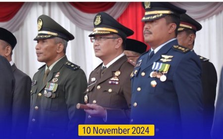 Kepala Kejaksaan Negeri Kabupaten Madiun, Bapak Oktario Hartawan Achmad, S.H., M.H., CSSL. beserta Jajaran Forkopimda Kabupaten Madiun menghadiri Upacara Peringatan Hari Pahlawan Ke 65 Tahun 2024