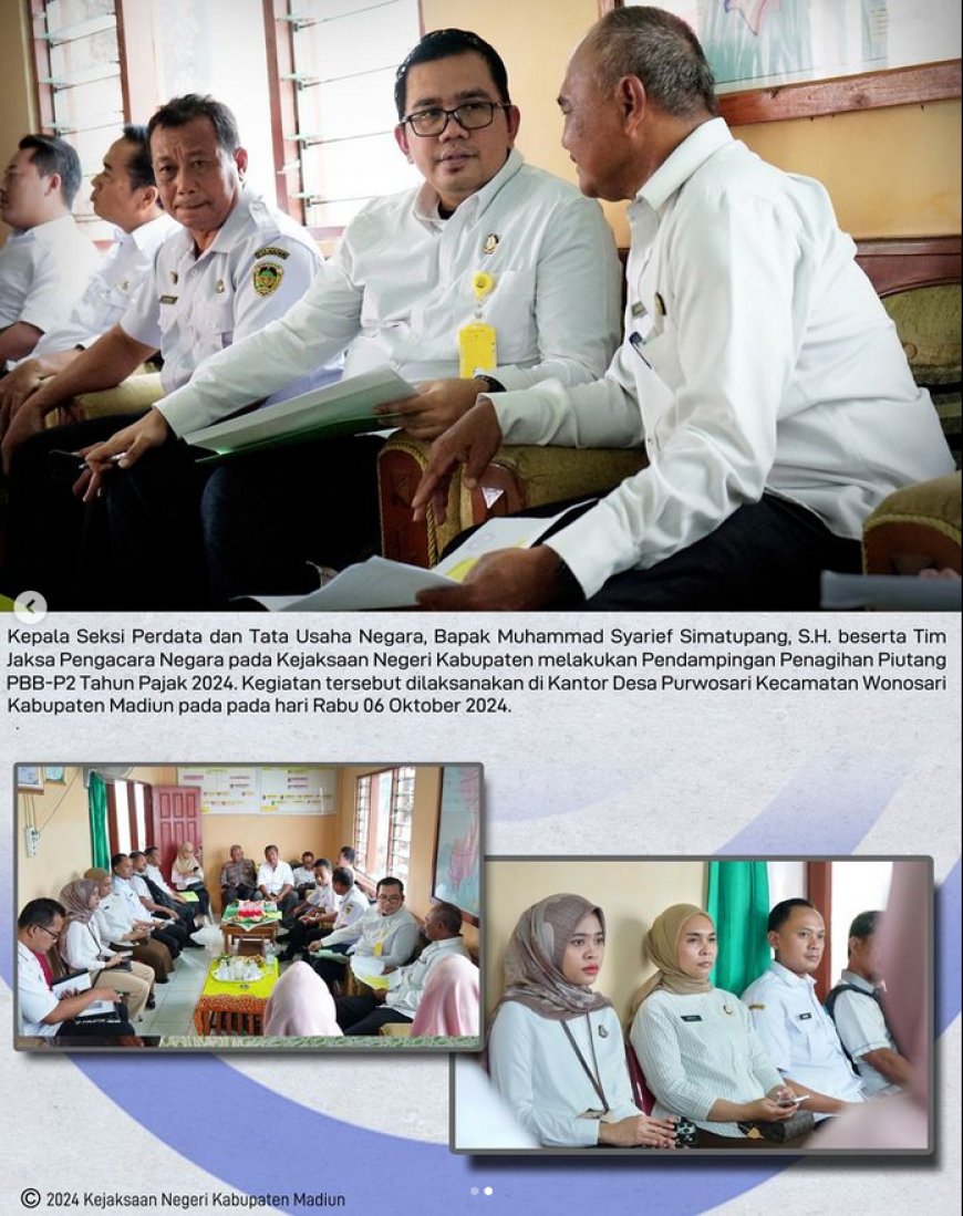 Penagihan Piutang PBB-P2 Tahun Pajak 2024 di Kantor Desa Purwosari Kecamatan Wonosari Kabupaten Madiun