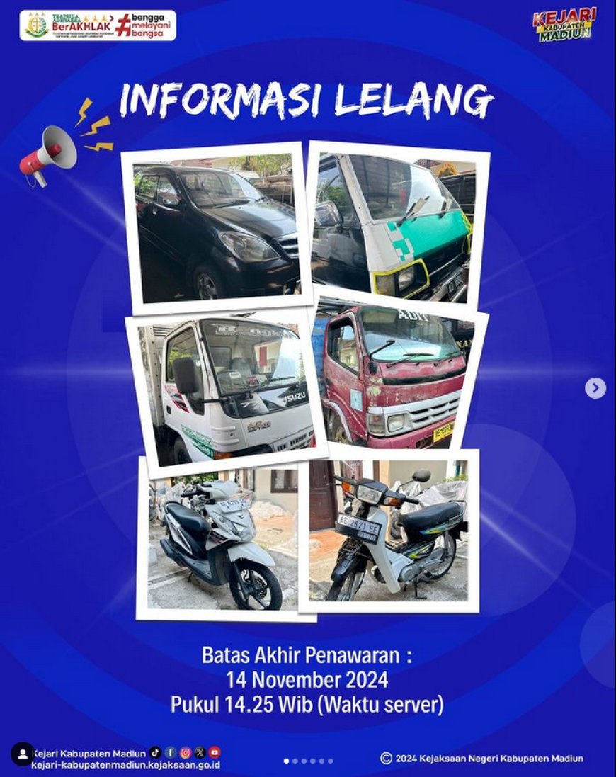 PENGUMUMAN LELANG EKSEKUSI BARANG RAMPASAN