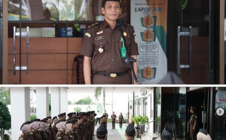Apel Pagi yang diikuti oleh para Kasi serta seluruh Pegawai dan tenaga PPNPN Kejaksaan Negeri Kabupaten Madiun