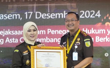 Kejaksaaan Negeri Kabupaten Madiun menerima penghargaan Peringkat I Kejaksaan Negeri Tipe B Atas Prestasi Kinerja Tahun 2024 Pada Bidang Perdata dan Tata Usaha Negara