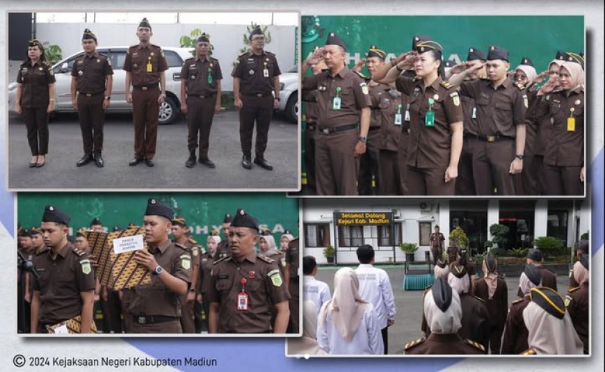 Upacara pada pelaksanaan Upacara Peringatan Hari Ulang Tahun Ke-53 Korps Pegawai Republik Indonesia Tahun 2024