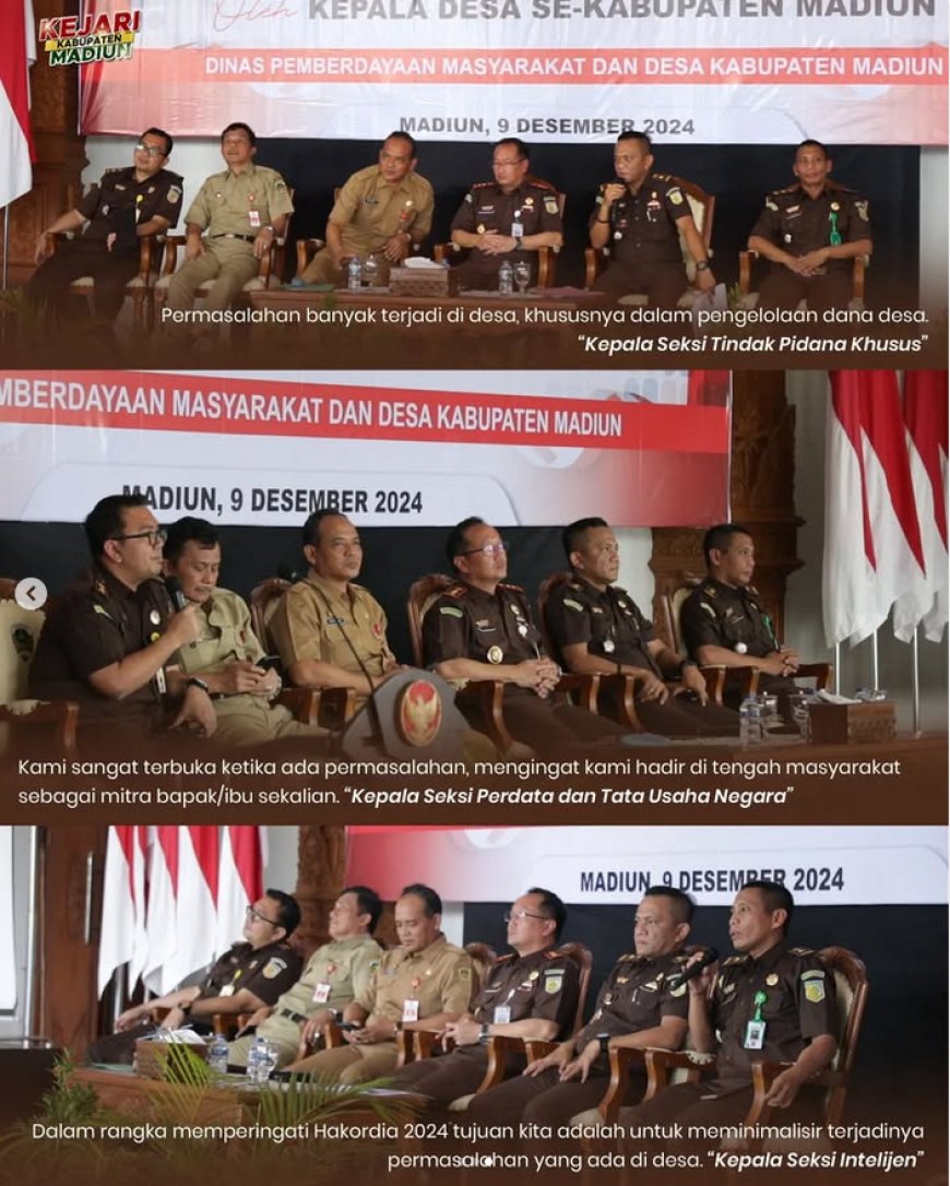 Kegiatan Peringatan Hari Anti Korupsi Sedunia Tahun 2024 dan Penyampaian Keputusan Bupati tentang Hasil Evaluasi Rancangan Peraturan Desa tentang APB Desa