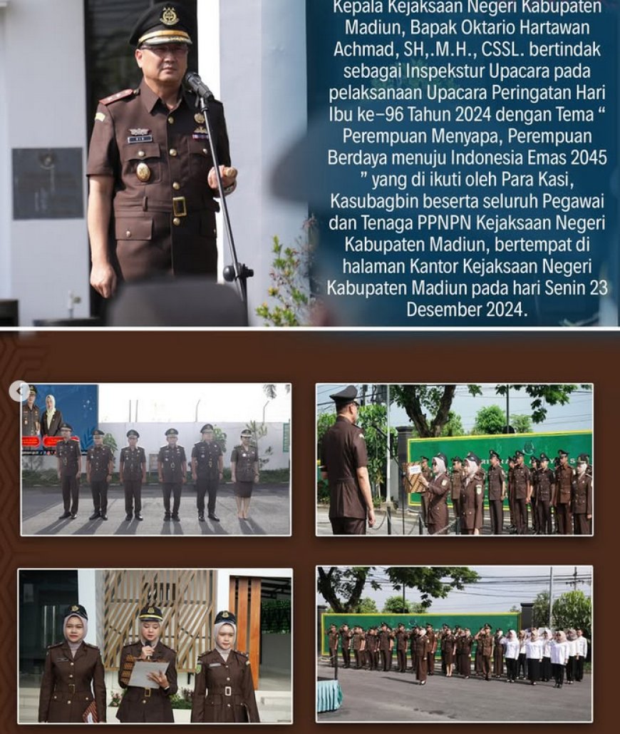 Upacara Peringatan Hari Ibu ke-96 Tahun 2024 dengan Tema “ Perempuan Menyapa, Perempuan Berdaya menuju Indonesia Emas 2045 ”