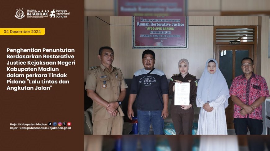 Restorative Justice perkara Tindak Pidana "Lalu Lintas dan Angkutan Jalan" - Kejari Kabupaten Madiun
