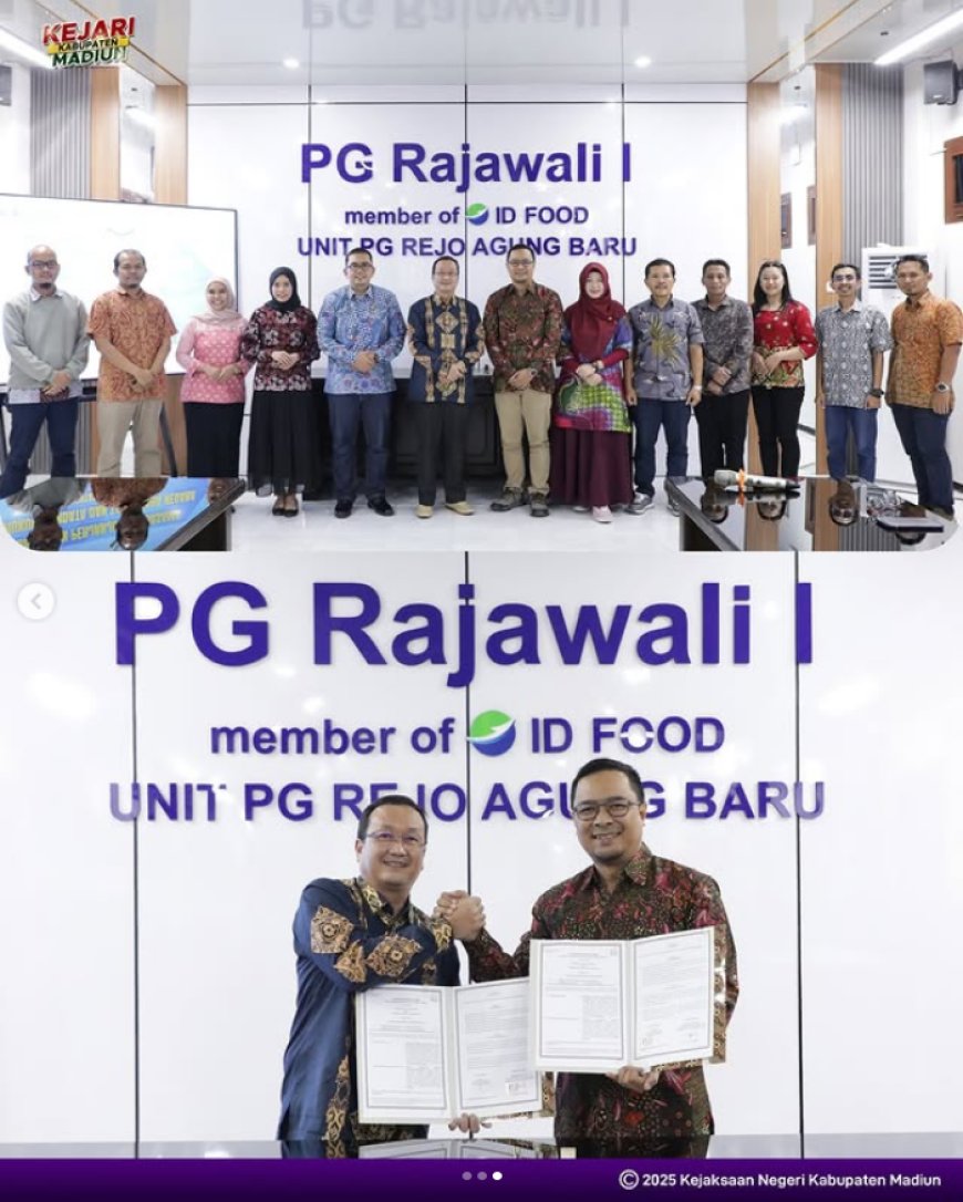 Penandatanganan Perjanjian Kerjasama Antara Kejaksaan Negeri Kabupaten Madiun dengan PT Pabrik Gula Rajawali I Unit PG Rejo Agung Baru
