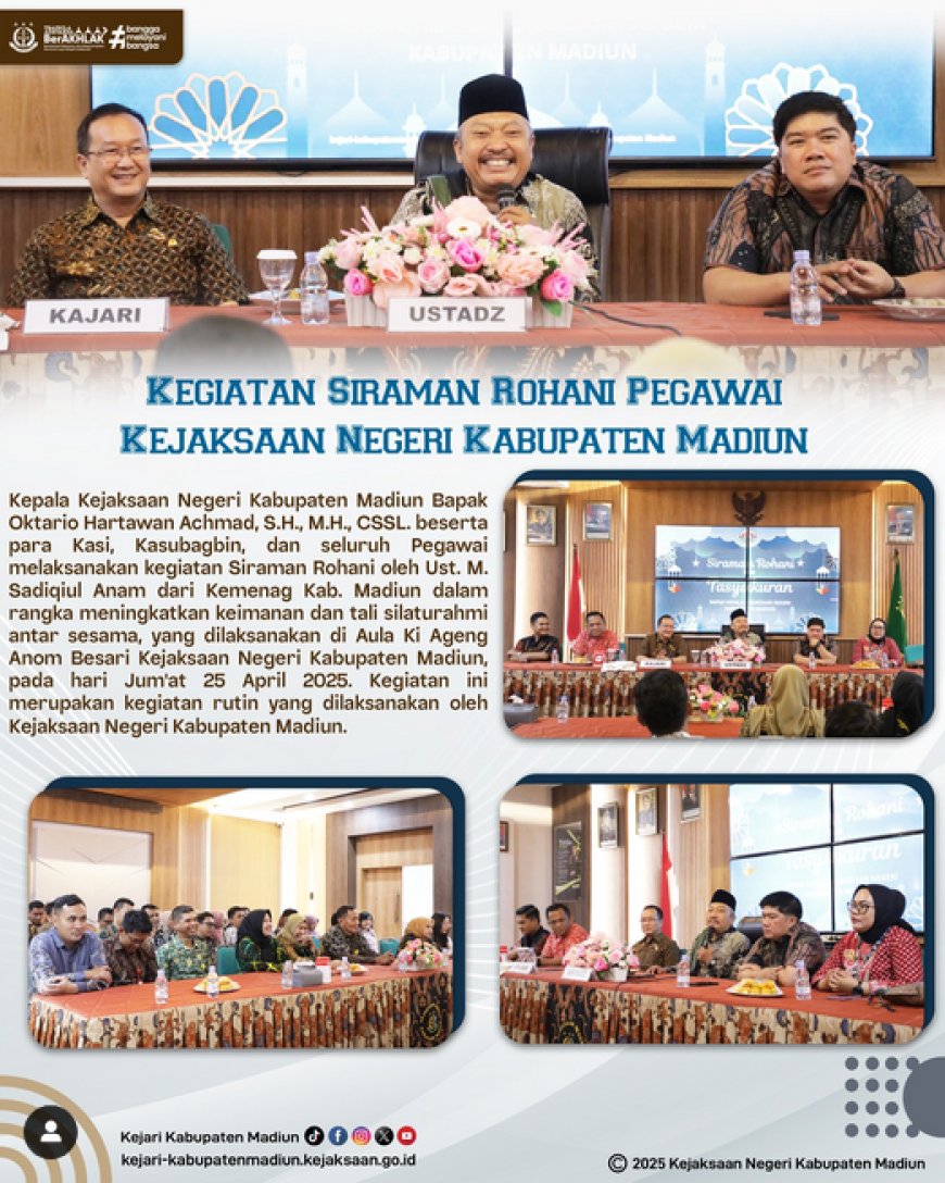 Kegiatan Siraman Rohani Pegawai Kejaksaan Negeri Kabupaten Madiun