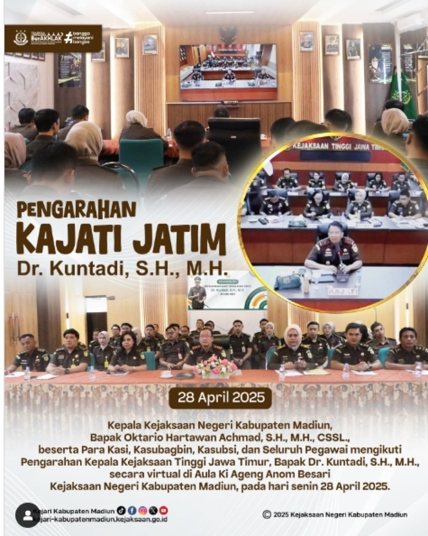 Pengarahan Kepala Kejaksaan Tinggi Jawa Timur