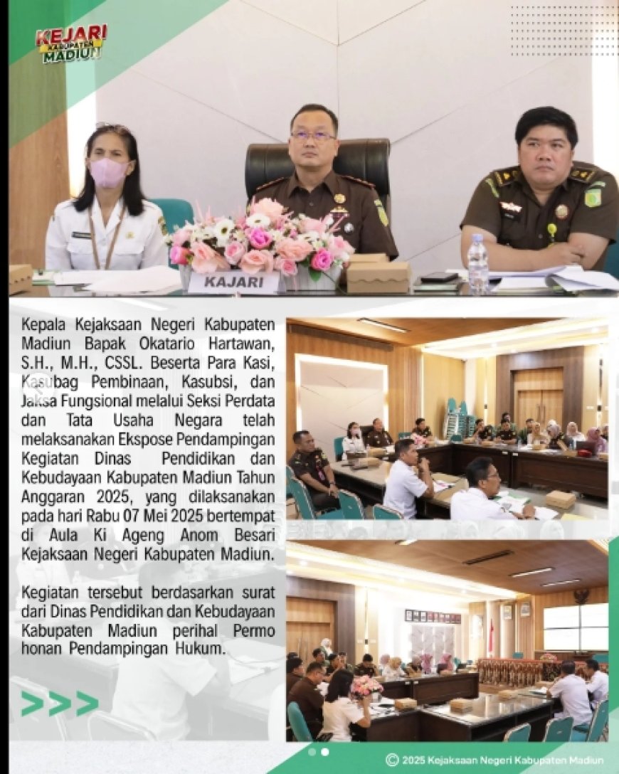 Ekspose Pendampingan Kegiatan Dinas Pendidikan dan Kebudayaan Kabupaten Madiun Tahun Anggaran 2025