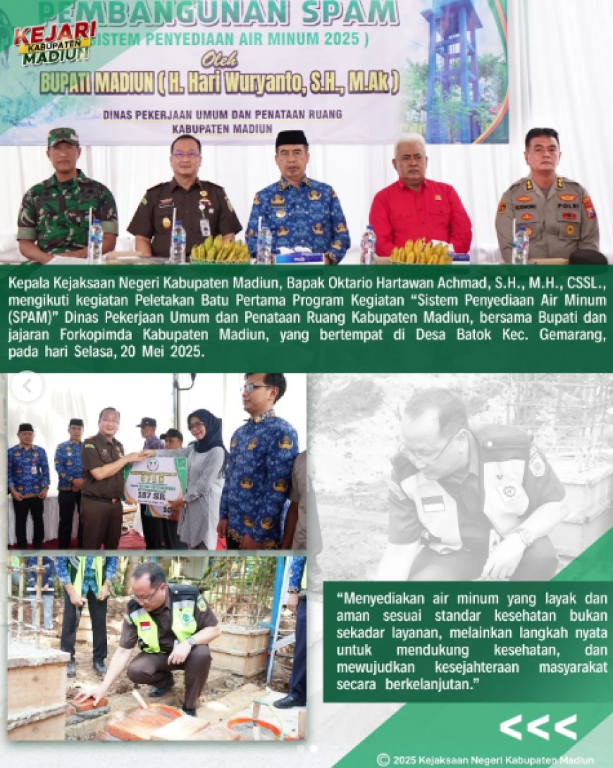 Peletakan Batu Pertama Program Kegiatan “Sistem Penyediaan Air Minum (SPAM)”