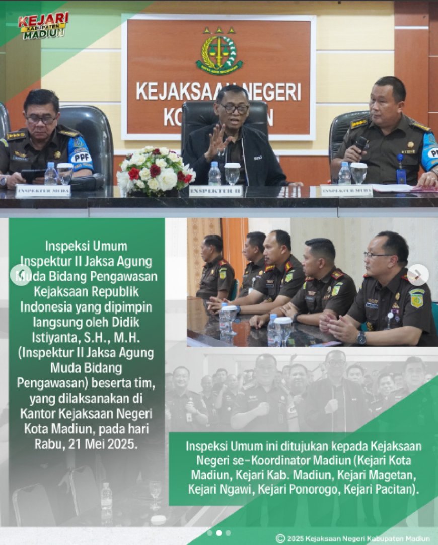 Inspeksi Umum Inspektur II Jaksa Agung Muda Bidang Pengawasan Kejaksaan Republik Indonesia