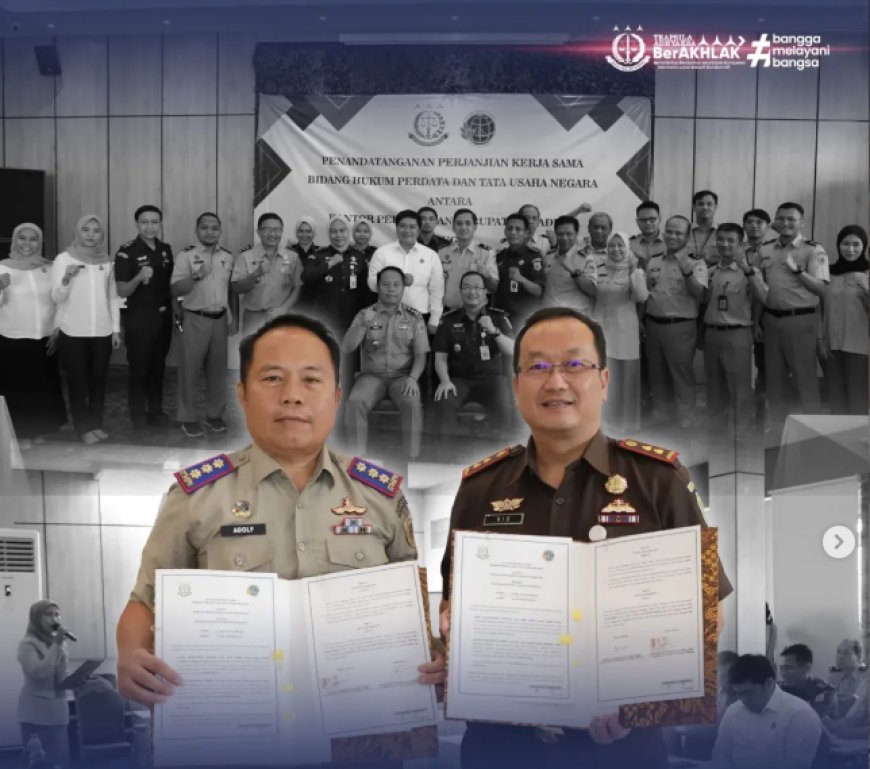 Penandatanganan Perjanjian Kerjasama antara Kejaksaan Negeri Kabupaten Madiun dengan Kantor Pertanahan Kabupaten Madiun