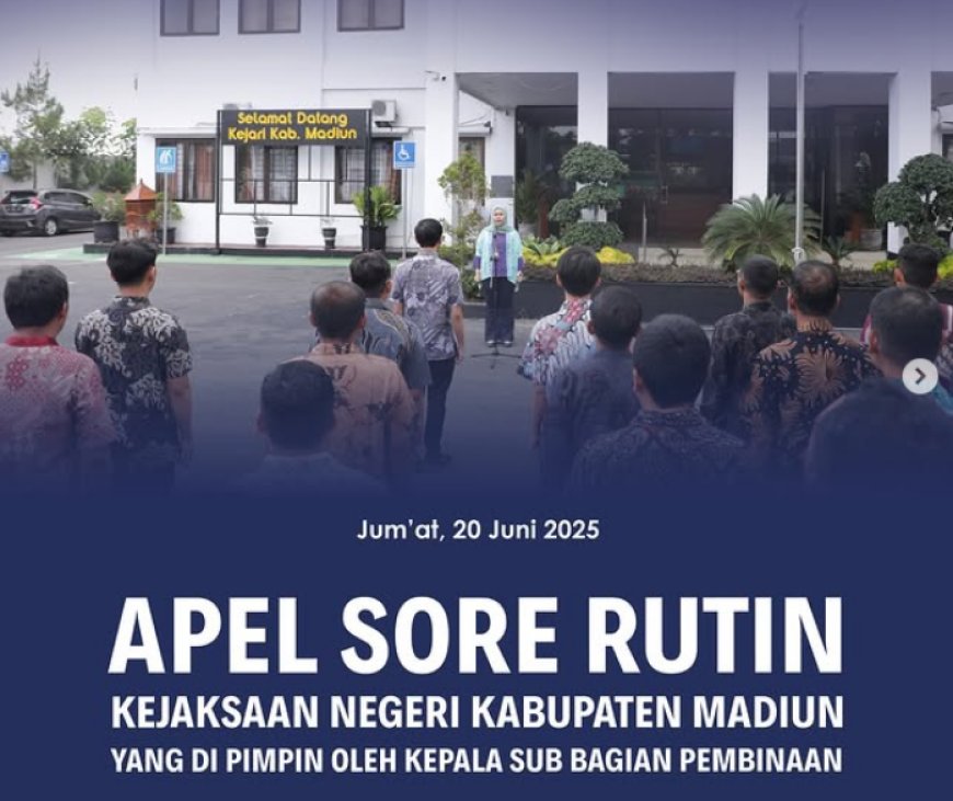 Apel Sore Rutin yang di pimpin oleh Kepala Sub Bagian Pempinaan