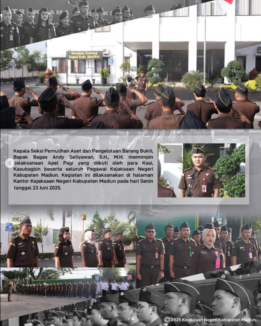 Apel Pagi yang di pimpin oleh  Kepala Seksi Pemulihan Aset dan Pengelolaan Barang Bukti