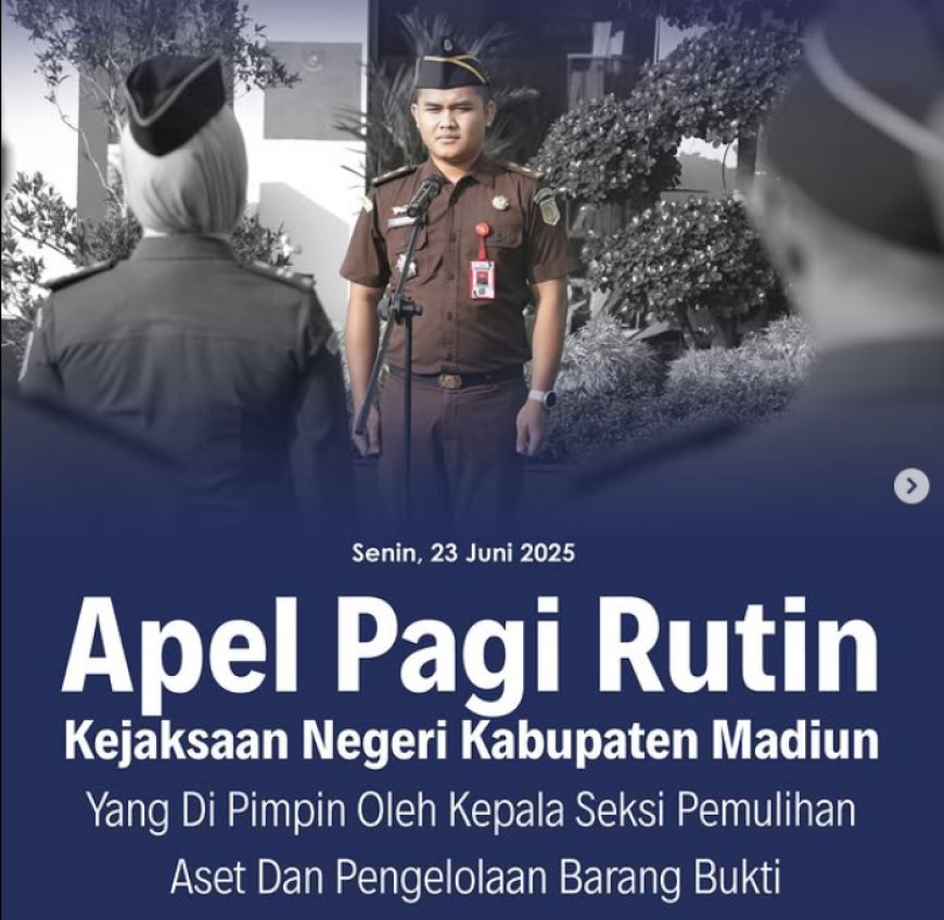 Apel Pagi yang di pimpin oleh  Kepala Seksi Pemulihan Aset dan Pengelolaan Barang Bukti