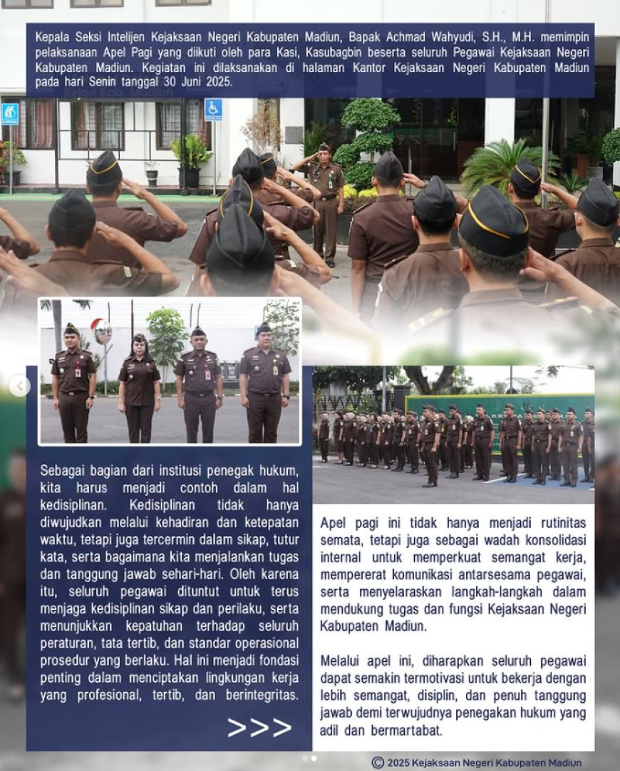 ApeL Pagi Yang Di Pimpin oleh Kepala Seksi Intelijen Kejaksaan Negeri Kabupaten Madiun