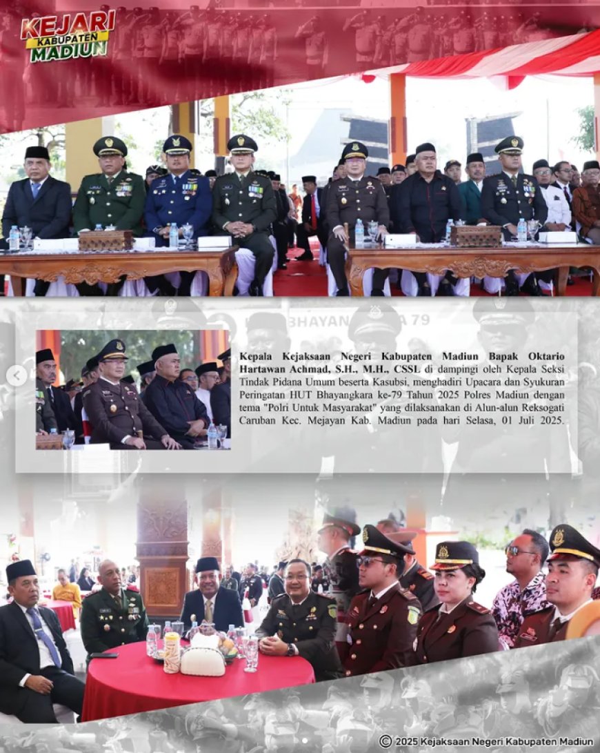 Upacara dan Syukuran Peringatan HUT Bhayangkara ke-79 Tahun 2025 Polres Madiun