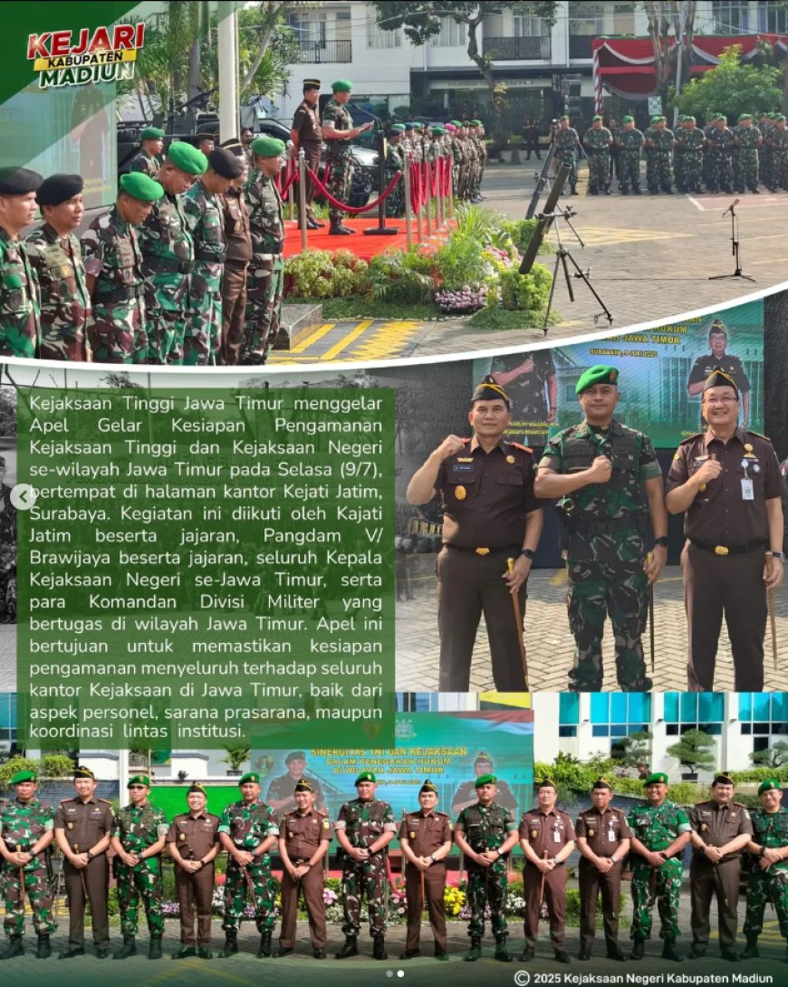 Apel Gelar Kesiapan Pengamanan Kejaksaan Tinggi dan Kejaksaan Negeri Wilayah Jawa Timur