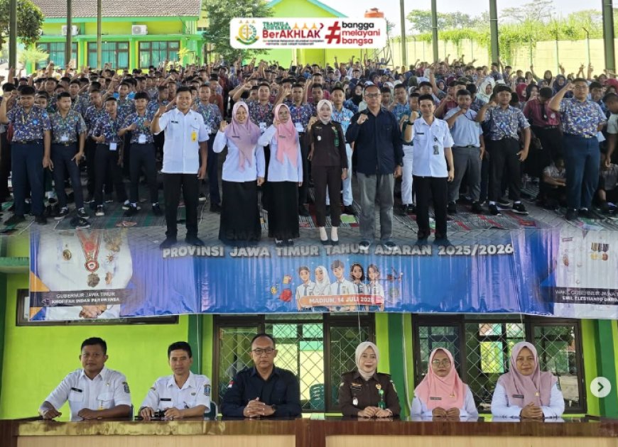 Penyuluhan Hukum Jaksa Masuk Sekolah Dalam Rangka MPLS (Masa Pengenalan Lingkungan Sekolah) pada SMKN 1 Mejayan