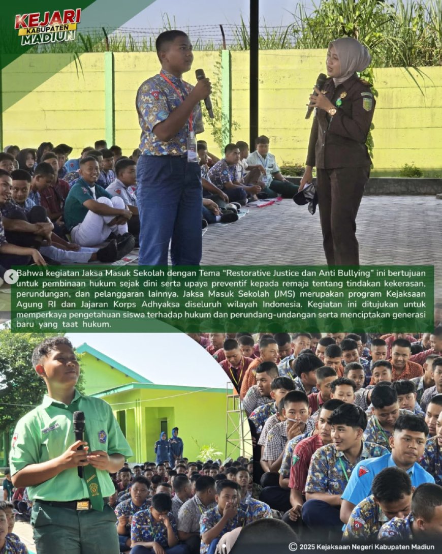 Penyuluhan Hukum Jaksa Masuk Sekolah Dalam Rangka MPLS (Masa Pengenalan Lingkungan Sekolah) pada SMKN 1 Mejayan