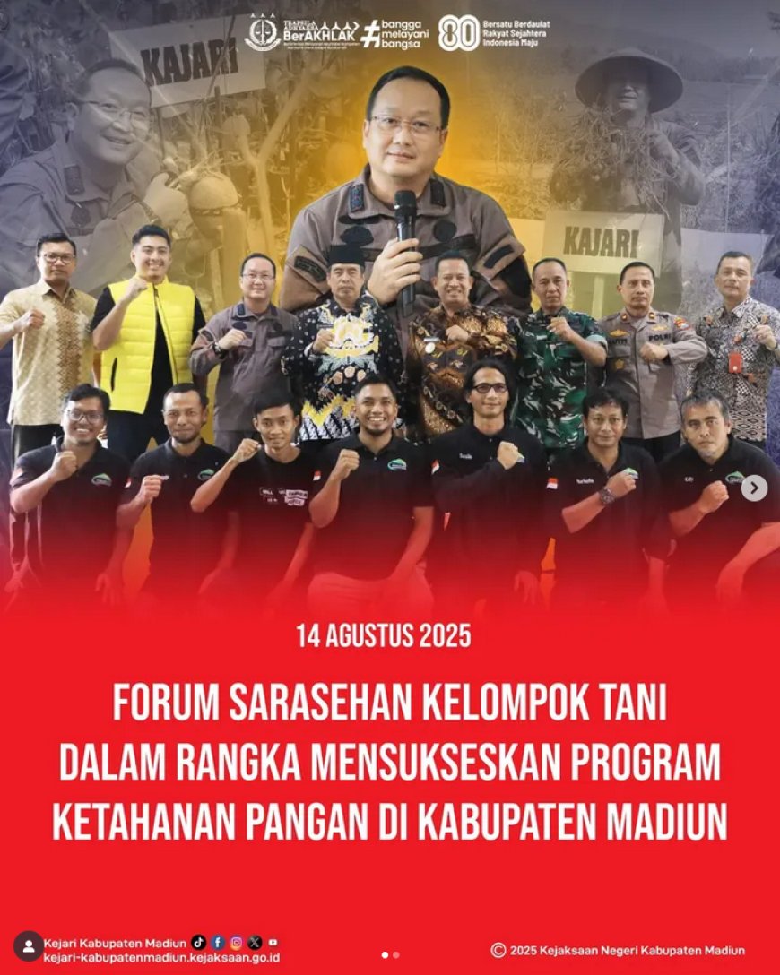 Forum Sarasehan Kelompok Tani dalam rangka mensukseskan Program Ketahanan Pangan di Kabupaten Madiun