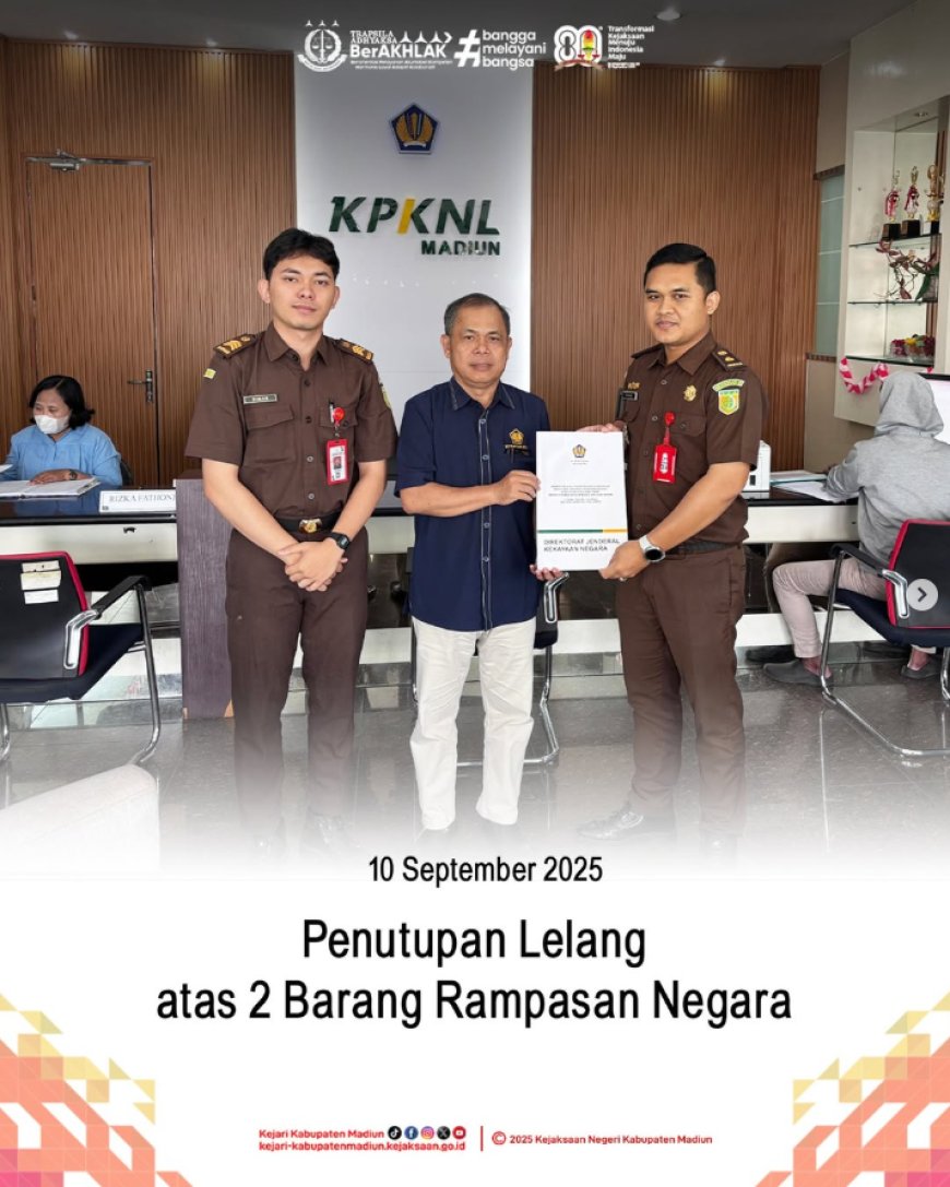 Penutupan Lelang Eksekusi Barang Rampasan Negara