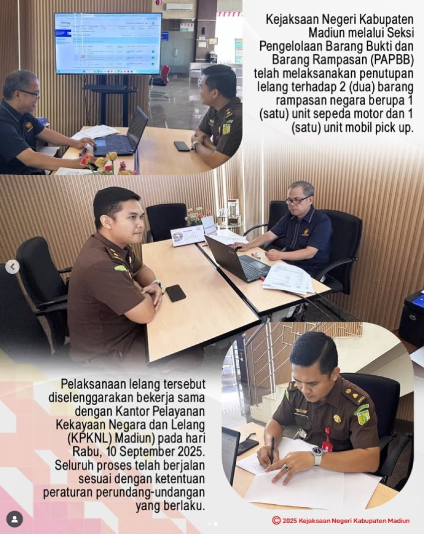 Penutupan Lelang Eksekusi Barang Rampasan Negara