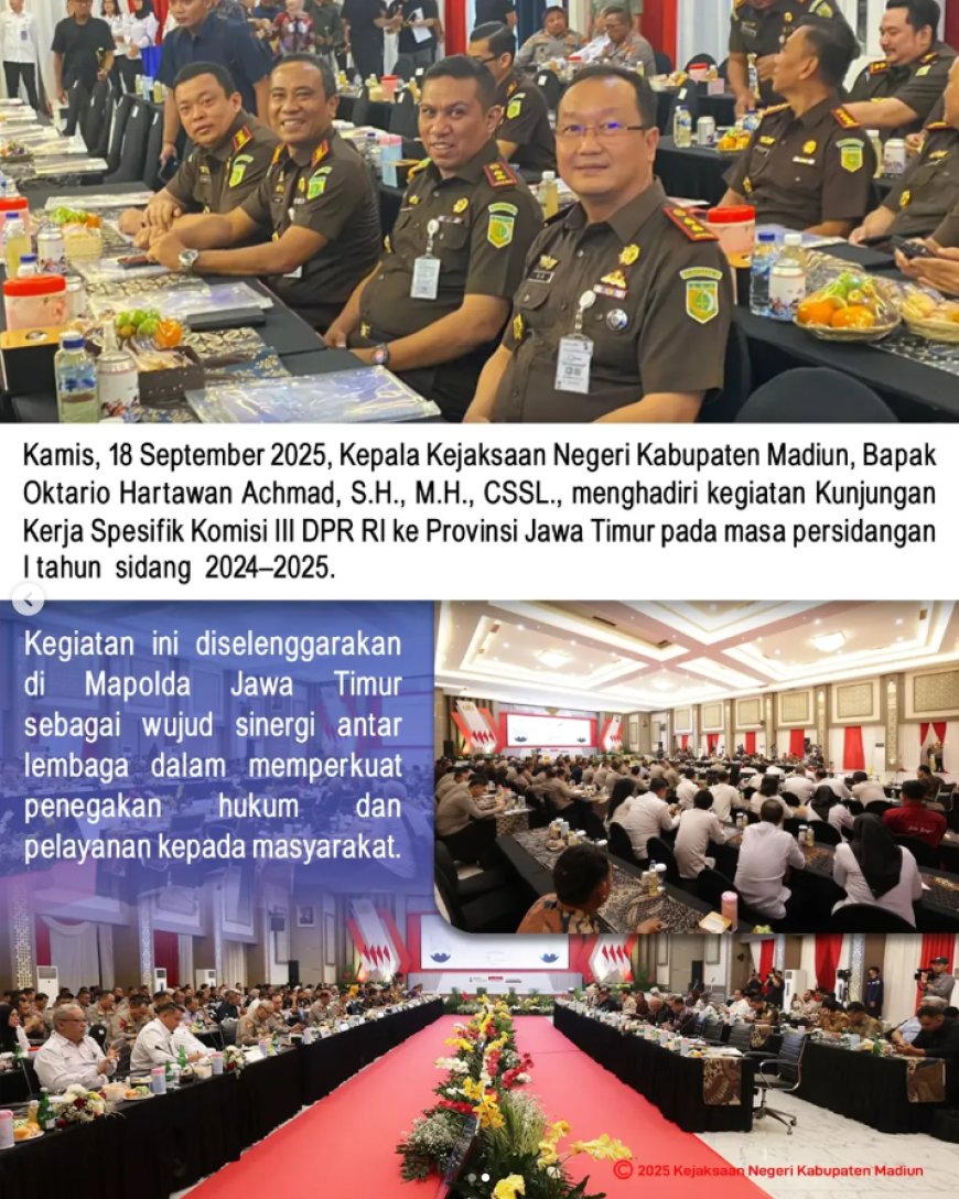 Kunjungan Kerja Spesifik Komisi III DPR RI ke Provinsi Jawa Timur