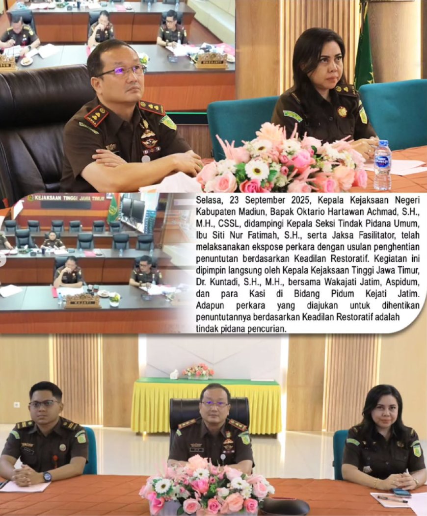 Ekspose perkara dengan usulan penghentian penuntutan berdasarkan Keadilan Restoratif