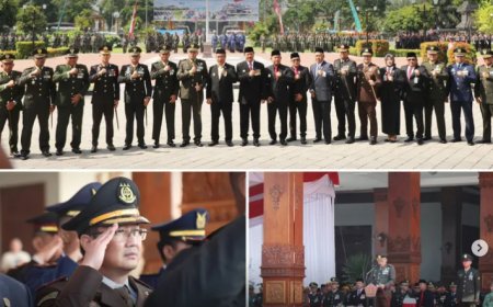 Upacara Peringatan Hari Ulang Tahun Tentara Nasional Indonesia (TNI) ke-80 Kabupaten Madiun