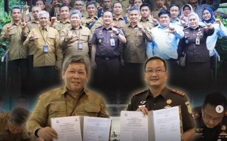 Penandatanganan Perjanjian Kerja Sama (PKS) di bidang Perdata dan Tata Usaha Negara antara Kejaksaan Negeri Kabupaten Madiun dengan KPH Madiun, Saradan dan Lawu DS