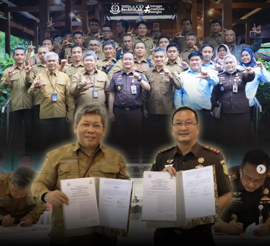 Penandatanganan Perjanjian Kerja Sama (PKS) di bidang Perdata dan Tata Usaha Negara antara Kejaksaan Negeri Kabupaten Madiun dengan KPH Madiun, Saradan dan Lawu DS