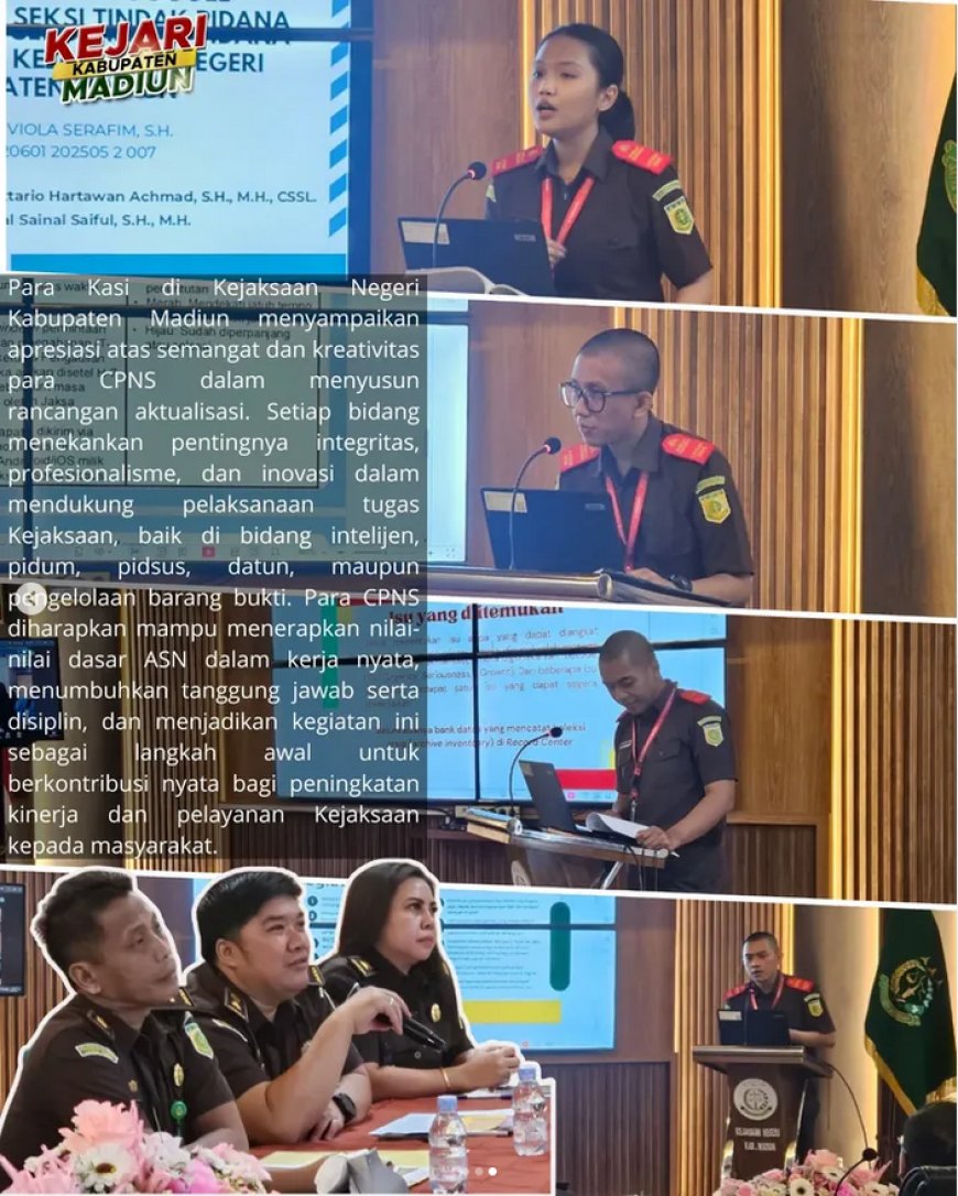 Pemaparan Rancangan Aktualisasi oleh CPNS Golongan III Kejaksaan Negeri Kabupaten Madiun Tahun 2025