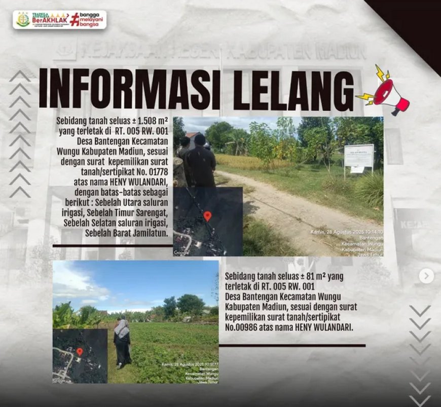 Ikuti Lelang Barang Rampasan Negara! Kejaksaan Negeri Kabupaten Madiun