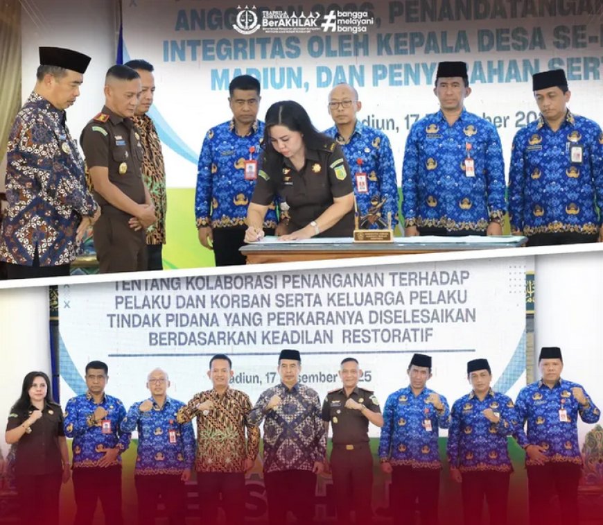 Penandatanganan Perjanjian Kerja Sama antara Kejaksaan Negeri Kabupaten Madiun dengan Pemerintah Kabupaten Madiun