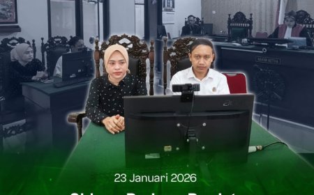 SidangPerkara Perdata Gugatan Sederhana atas Dugaan Perbuatan Wanprestasi, dengan Agenda Pembuktian.