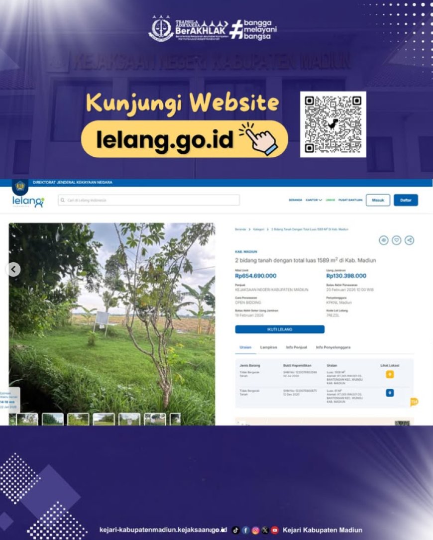 PENGUMUMAN LELANG EKSEKUSI BARANG RAMPASAN