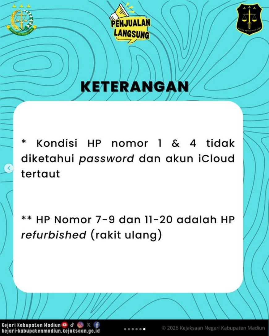 PENGUMUMAN PENJUALAN LANGSUNG BARANG RAMPASAN NEGARA